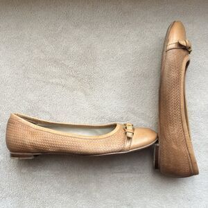 Attilio Giusti Leombruni AGL Tan Woven Leather Ballet Flat Women EU 40 US 9.5